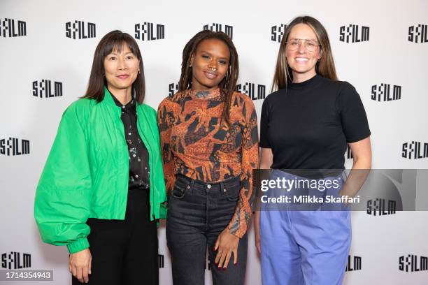 Executive director of SFFILM Anne Lai, director Raven Jackson and SFFILM director of programming Jessie Fairbanks arrive at the SFFILM screening of...