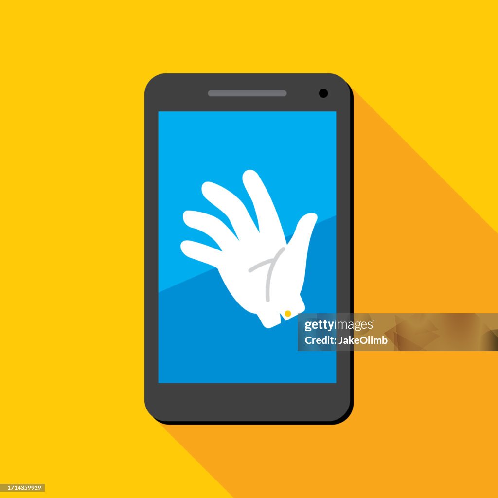 Glove Smartphone Icon Flat