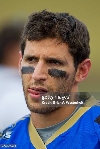 Casey Cittadino of the Charlotte Hounds gets ready to take on the Chesapeake Bayhawks at American Legion Memorial Stadium on June 22, 2013 in...