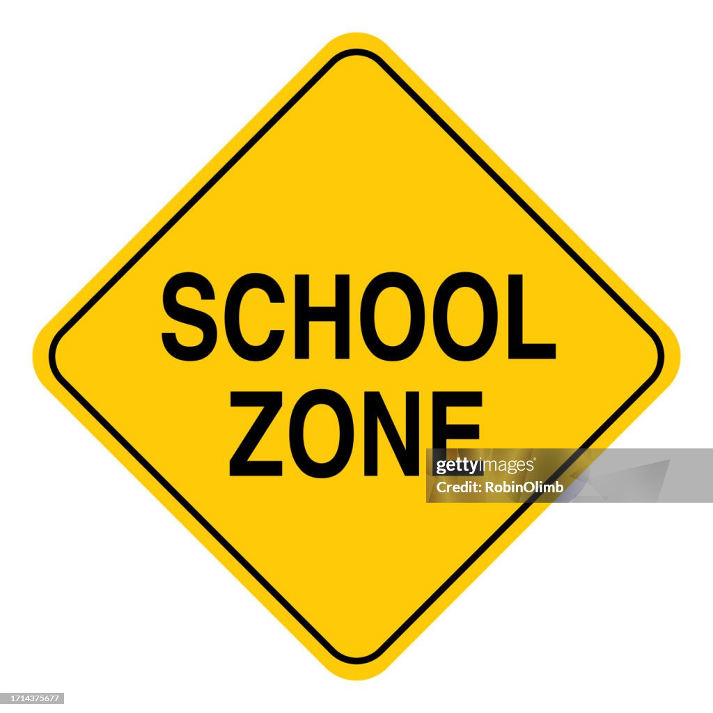 School Zone Road Sign High-Res Vector Graphic - Getty Images