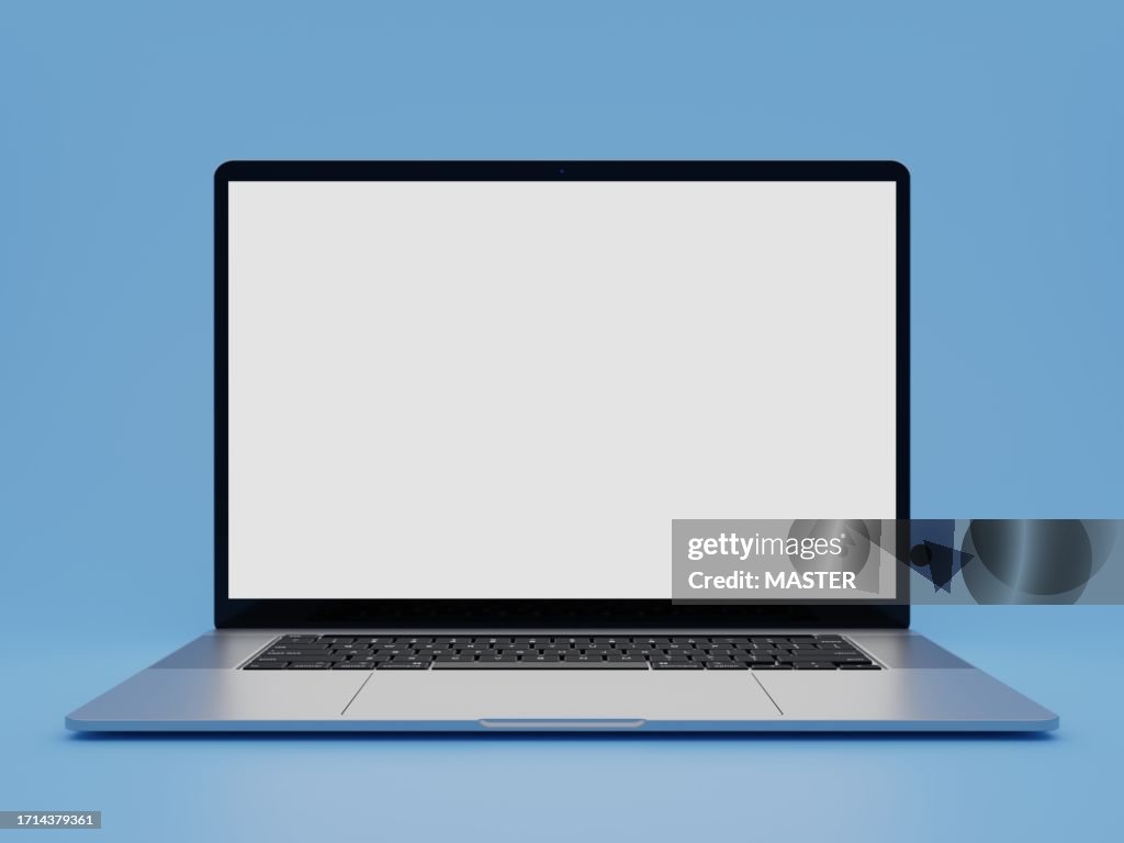 Laptop in studio mock up shot