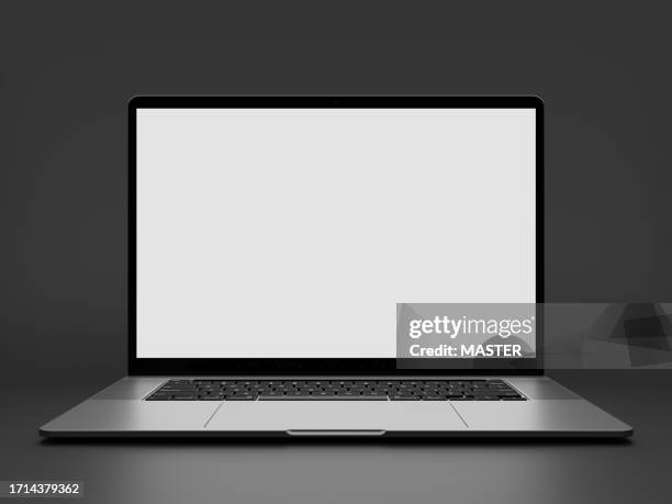 laptop in studio mock up shot - fake stock pictures, royalty-free photos & images