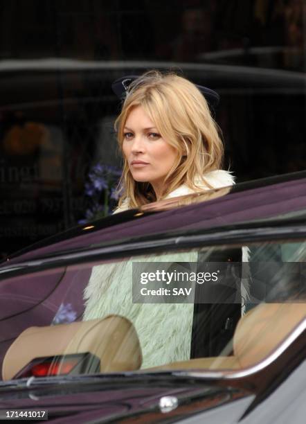 Kate Moss sighted during a shoot for shoe designer Stuart Weitzman on June 24, 2013 in London, England.