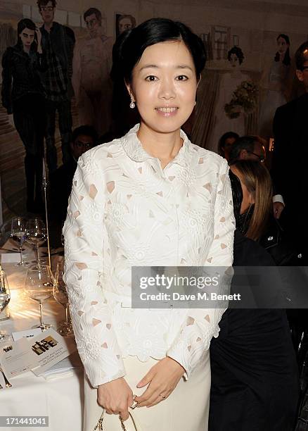 Mariko Mori attends the 'Arts For Life' charity auction hosted by Susan Hayden, Nadja Swarovski and Natalia Vodianova to raise funds for Borne, a...