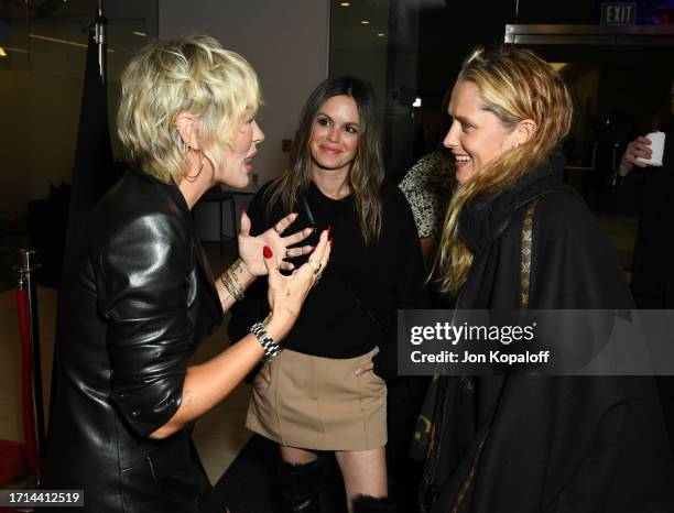 Director Nadine Crocker, Rachel Bilson and Teresa Palmer attend "Desperation Road" Filmmaker Screening on October 02, 2023 in Santa Monica,...