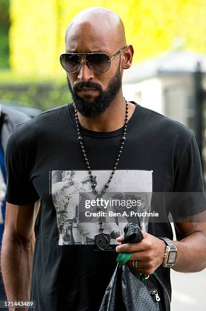 Nicolas Anelka sighted at Wimbleon Tennis on June 24, 2013 in London, England.