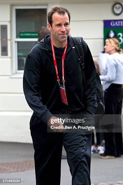 Greg Rusedski sighted at Wimbledon Tennis on June 24, 2013 in London, England.
