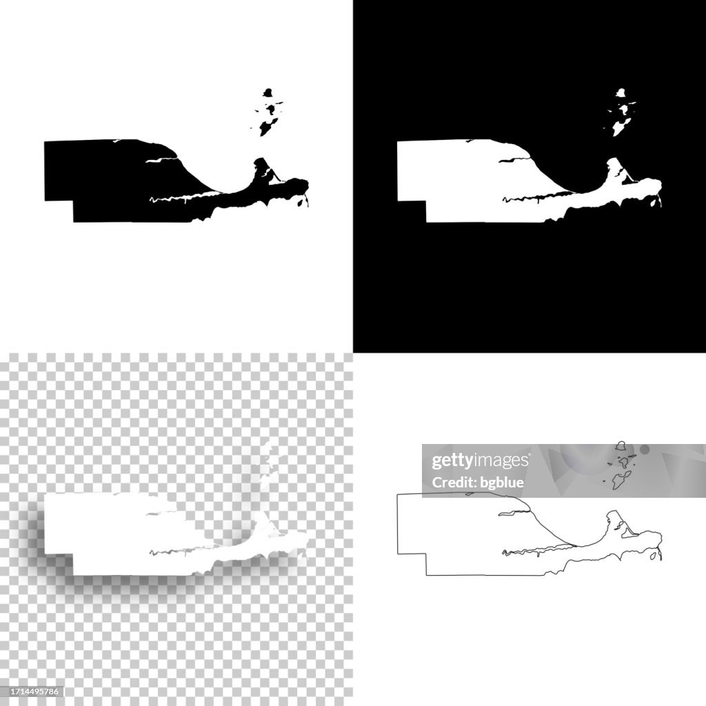 Ottawa County, Ohio. Maps for design. Blank, white and black backgrounds