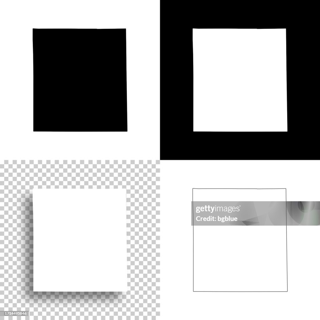Delaware County, Indiana. Maps for design. Blank, white and black backgrounds