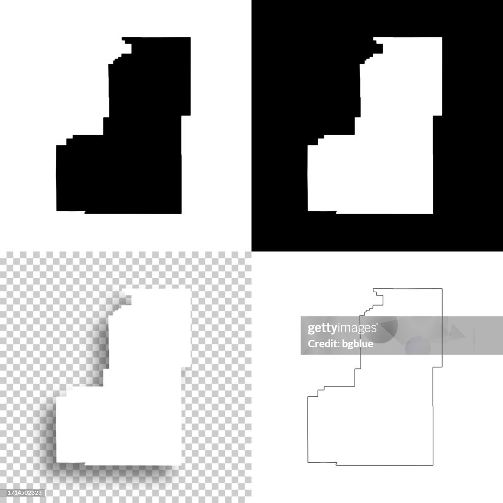 Sanpete County, Utah. Maps for design. Blank, white and black backgrounds