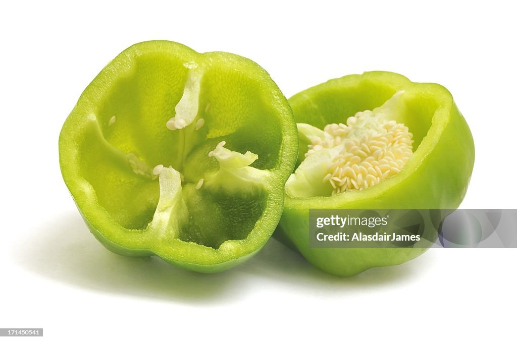 Green bell pepper sliced