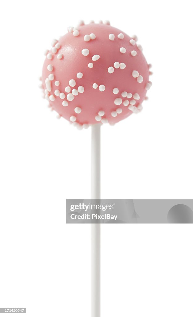 Cake pop - Pink with white ball sprinkles