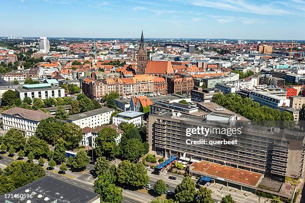 view on the center of hannover - hanover stock pictures, royalty-free photos & images