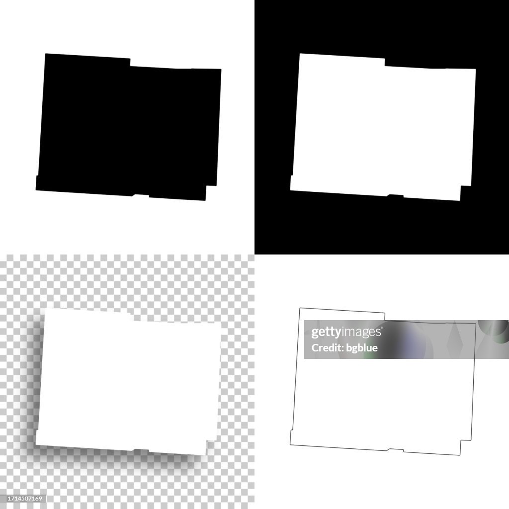 Licking County, Ohio. Maps for design. Blank, white and black backgrounds