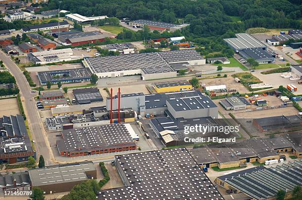 aerial view of a industry zone - jutland stockfoto's en -beelden