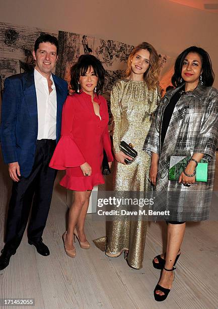 Guest, Lady Linda Wong Davies, Natalia Vodianova and Nadja Romain attend the 'Arts For Life' charity auction hosted by Susan Hayden, Nadja Swarovski...