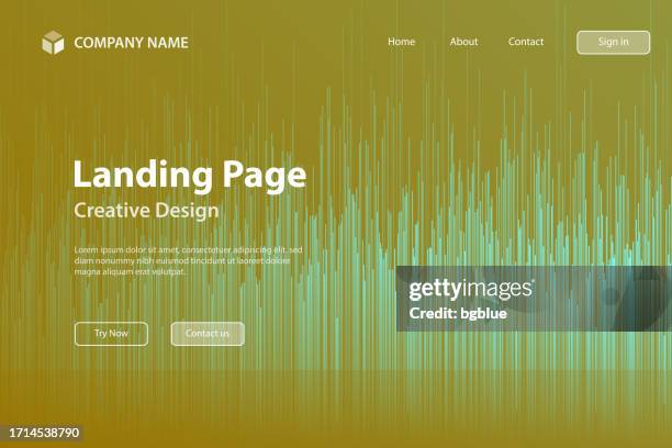 landing page template - abstract background with vertical lines and green gradient - cool office stock illustrations