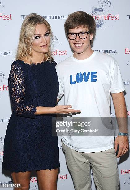 Director Lucy Walker and film subject Kevin Pearce attend BAMcinemaFest New York 2013 Screening Of 'The Crash Reel' at BAM Rose Cinemas on June 24,...