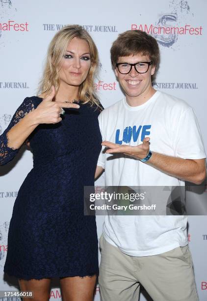 Director Lucy Walker and film subject Kevin Pearce attend BAMcinemaFest New York 2013 Screening Of 'The Crash Reel' at BAM Rose Cinemas on June 24,...