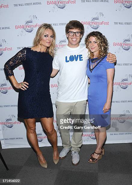 Director Lucy Walker film subject Kevin Pearce and HBO Programming Executive Sara Bernstein attends BAMcinemaFest New York 2013 Screening Of 'The...