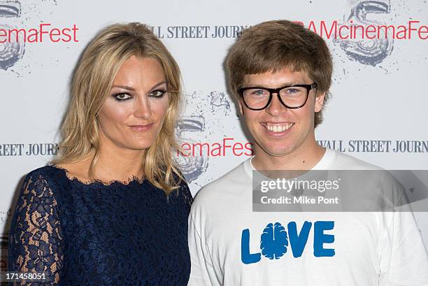 Director Lucy Walker and Snowboarder Kevin Pearce attend BAMcinemaFest New York 2013 Screening Of "The Crash Reel" at Peter Jay Sharp Theater on June...