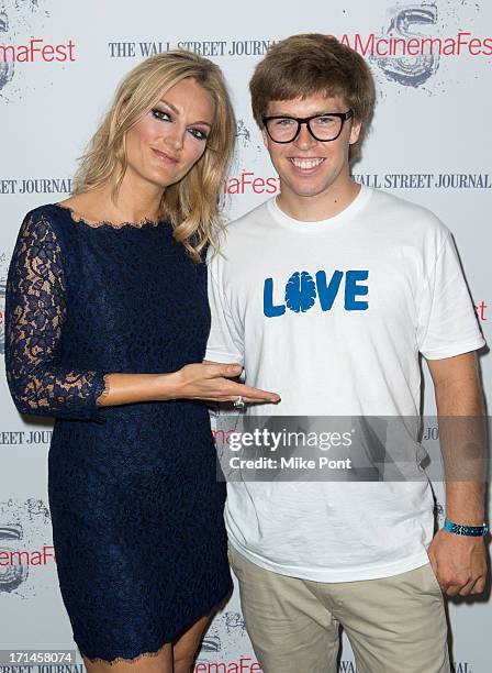 Director Lucy Walker and Snowboarder Kevin Pearce attend BAMcinemaFest New York 2013 Screening Of "The Crash Reel" at Peter Jay Sharp Theater on June...