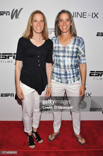 Lisa Lax and Nancy Stern Winters attend the "Venus Vs." and "Coach" screenings at the Paley Center For Media on June 24, 2013 in New York City.