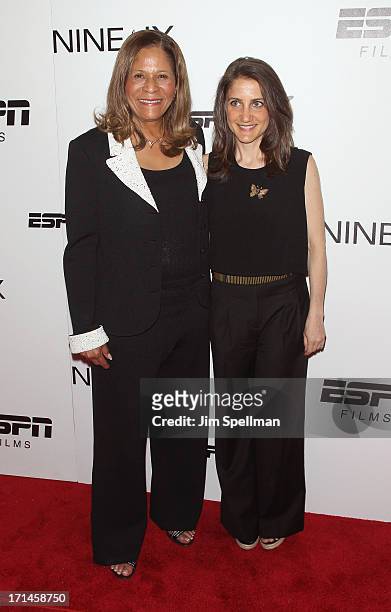 Basketball Coach C. Vivian Stringer and director Bess Kargman attend "Venus Vs." and "Coach" New York Special Screening at Paley Center For Media on...