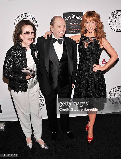 Comedian Bob Newhart and Kathy Griffin attend The Friars Foundation Annual Applause Award Gala honoring Don Rickles at The Waldorf=Astoria on June...
