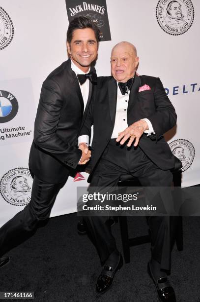 Actor John Stamos and Don Rickles attend The Friars Foundation Annual Applause Award Gala honoring Don Rickles at The Waldorf=Astoria on June 24,...
