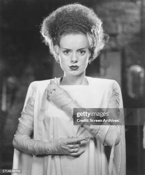 Elsa Lanchester in pose in Universal Stuidos horror classic 'The Bride of Frankenstein' 1935.