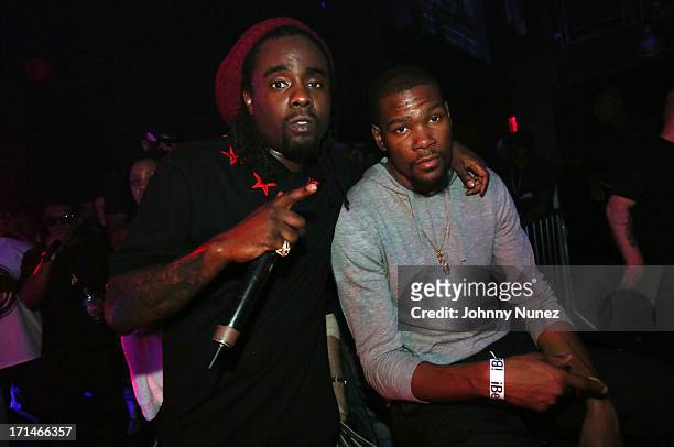Recording artist Wale and NBA player Kevin Durant attend Best Buy Theater on June 24, 2013 in New York City.