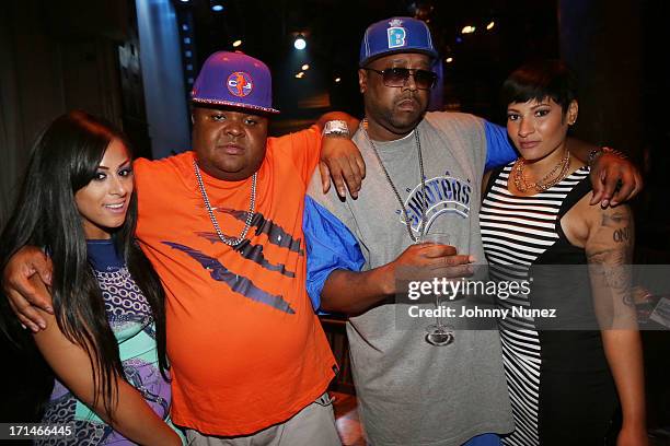 Sammi J, Fred The Godson, DJ KaySlay and Destiny Moore attend NEFF's Mixtape Release Party at SOB's on June 24, 2013 in New York City.