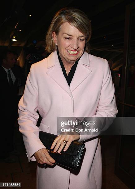 Anna Bligh attends a state memorial service for the late Hazel Hawke, ex-wife of former Australian Prime Minister, Bob Hawke at the Sydney Opera...