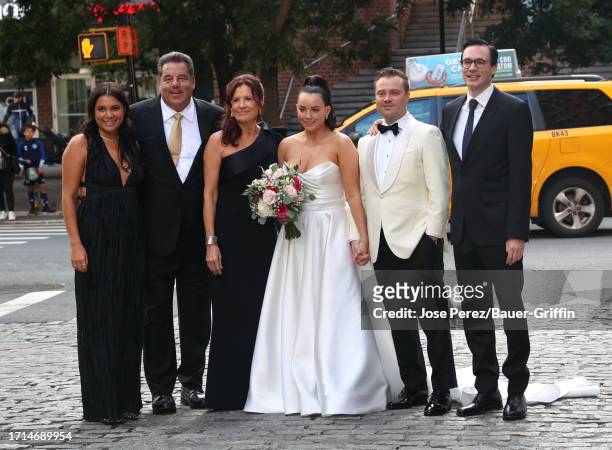 Bria Schirripa, Steve Schirripa, Laura Schirripa, Ciara Schirripa, Zachary Binder and Michael Buccarelli are seen at the wedding of Ciara Schirripa...