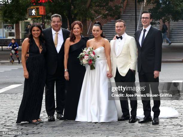 Bria Schirripa, Steve Schirripa, Laura Schirripa, Ciara Schirripa, Zachary Binder and Michael Buccarelli are seen at the wedding of Ciara Schirripa...