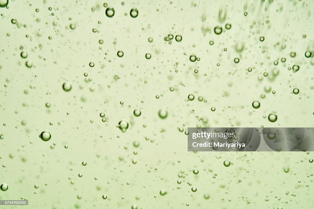 Texture of household gel with bubbles.