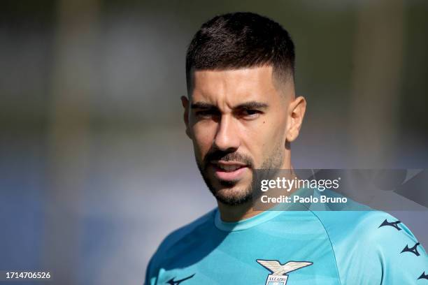 Mattia Zaccagni of SS Lazio during the SS Lazio training session at the Formello sport centre on October 03, 2023 in Rome, Italy.