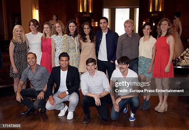 Actors and actresss are seen on set filming 'Galerias Velvet' on June 24, 2013 in Madrid, Spain.
