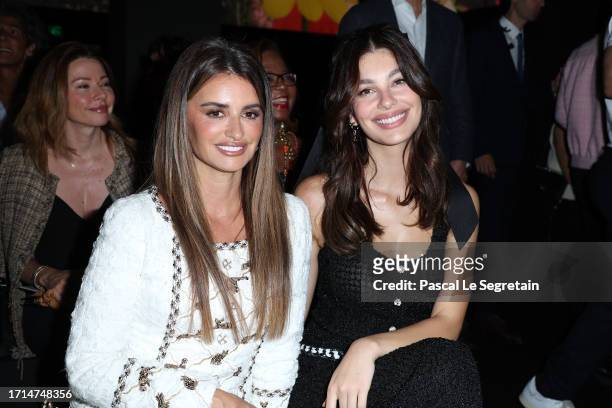 Penélope Cruz and Camila Morrone attend the Chanel Womenswear Spring/Summer 2024 show as part of Paris Fashion Week on October 03, 2023 in Paris,...
