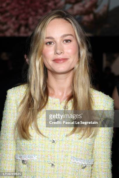 Brie Larson attends the Chanel Womenswear Spring/Summer 2024 show as part of Paris Fashion Week on October 03, 2023 in Paris, France.