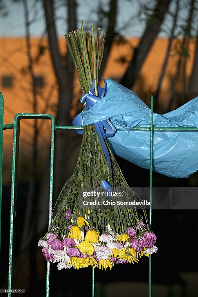 Messages Are Left For "Madiba" Outside The Hospital Where His Condition Is Said To Be Critical