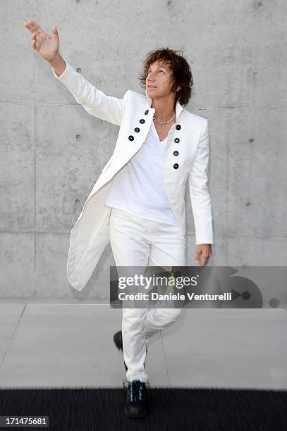 Gianna Nannini attends the Giorgio Armani show during Milan Menswear Fashion Week Spring Summer 2014 on June 25, 2013 in Milan, Italy.