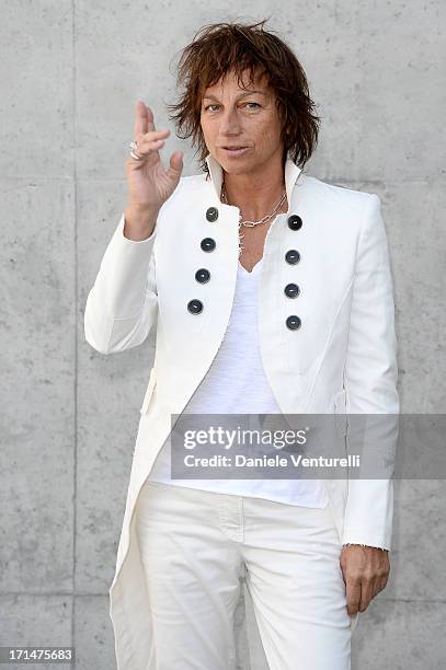 Gianna Nannini attends the Giorgio Armani show during Milan Menswear Fashion Week Spring Summer 2014 on June 25, 2013 in Milan, Italy.