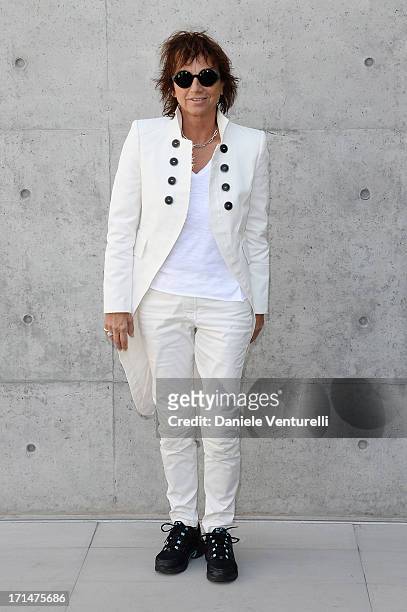 Gianna Nannini attends the Giorgio Armani show during Milan Menswear Fashion Week Spring Summer 2014 on June 25, 2013 in Milan, Italy.