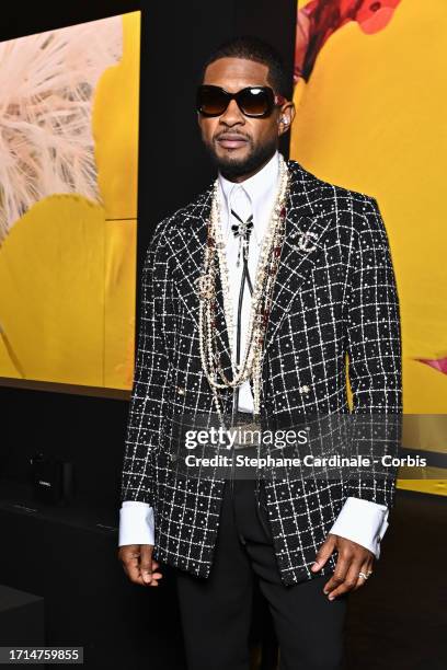 Usher attends the Chanel Womenswear Spring/Summer 2024 show as part of Paris Fashion Week on October 03, 2023 in Paris, France.