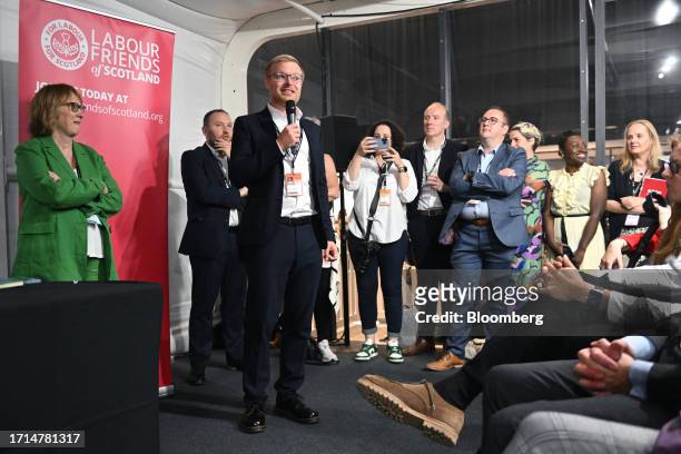 Michael Shanks, member of parliament for Rutherglen and Hamilton West, during a fringe event on the opening day of the UK Labour Party annual...