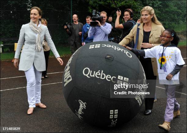 Princess Claire plays with sick children at Camp Tournesol on June 25, 2013 in Spa, Belgium. Camp Tournesol was created to help kids suffering from...