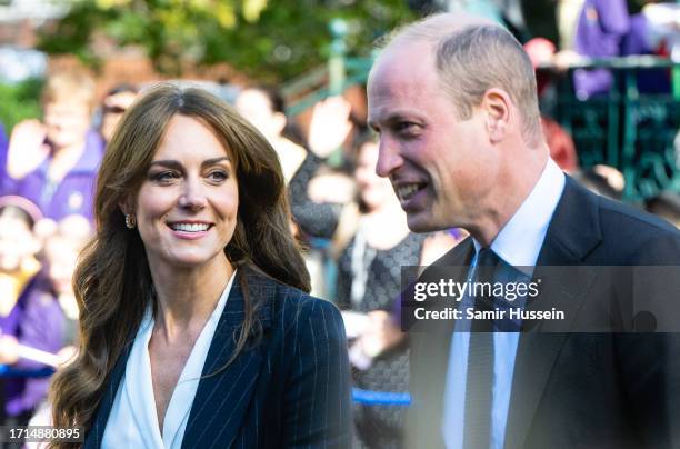 Prince William, Prince of Wales and Catherine, Princess of Wales visit the Grange Pavilion as they celebrate the beginning of Black History Month on...