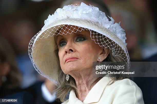 Kristina Tholstrup, wife of Roger Moore looks on during the Opening Ceremony during day one of the 2013 CHIO Aachen tournament on June 25, 2013 in...
